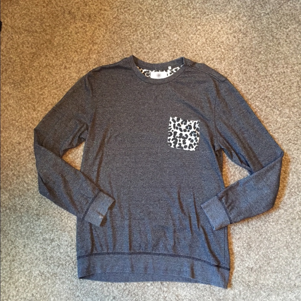 On the byas grey and zebra print crew neck